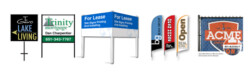For Sale Signs, Open House Signs, Commercial Real Estate, Frames & Stakes, Feather Banners, Brochure Boxes & Decals